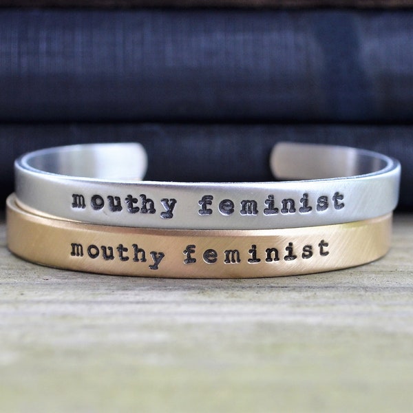 Mouthy Feminist Bracelet . Feminist Bracelet . Funny Jewelry . Women's Rights . Gifts for Feminists . Feminist Jewelry . Gifts Under 25