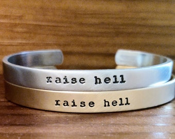 Raise Hell Bracelet . Feminist Bracelet . Equal Rights Bracelet . Women's Rights . Gifts for Feminists . Feminist Jewelry