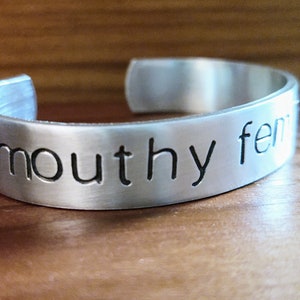 Mouthy Feminist Cuff Bracelet - Feminist Bracelet - Gifts for Feminists - Female Empowerment - Gifts for Strong Women - Under 25