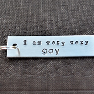 I Am Very Very Gay Keychain . Funny Keychain . Funny Girlfriend Gift . Funny Boyfriend Gift . Funny Best Friend Gift . Lesbian Keychain image 1