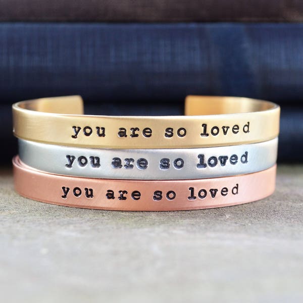 You Are So Loved Bracelet . You Are Loved . Best Friend Gift . Romantic Gift . Gift for Wife . Uplifting Jewelry . Uplifting Bracelet