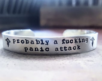 Panic Attack Medical Alert Bracelet . Funny Bracelet - Funny Jewelry . Funny Medical Alert . Mental Health Jewelry .  Anxiety Bracelet