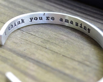 I Think You're Amazing Bracelet  - Inspirational Bracelet - Motivational Gifts  - Best Friend Gift - Girlfriend Gift - Motivational Bracelet