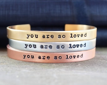 You Are So Loved Bracelet . You Are Loved . Best Friend Gift . Romantic Gift . Gift for Wife . Uplifting Jewelry . Uplifting Bracelet