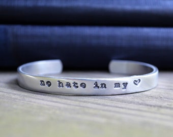 No Hate in My Heart Bracelet . LGBTQ Rights . LGBTQ Youth . Gender Queer . LGBTQ Pride