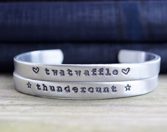 Twatwaffle and Thundercunt Bracelet Set - Funny Jewelry - Funny Bracelet - Gifts Under 25 - Best Friend Gift - Funny Gift - Work Wife Gift