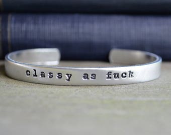 Classy As Fuck Bracelet  - Mature - Funny Jewelry -  Best Friend Gift - Gifts for People Who Curse - Cursing - Gifts Under 20