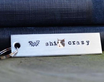 Bat Sh*t Crazy Key Chain - Stocking Stuffer - Funny Gift - Mature - Gifts Under 20 - Gifts Under 25 - Gifts for Guys - Sisters - Bff Gifts