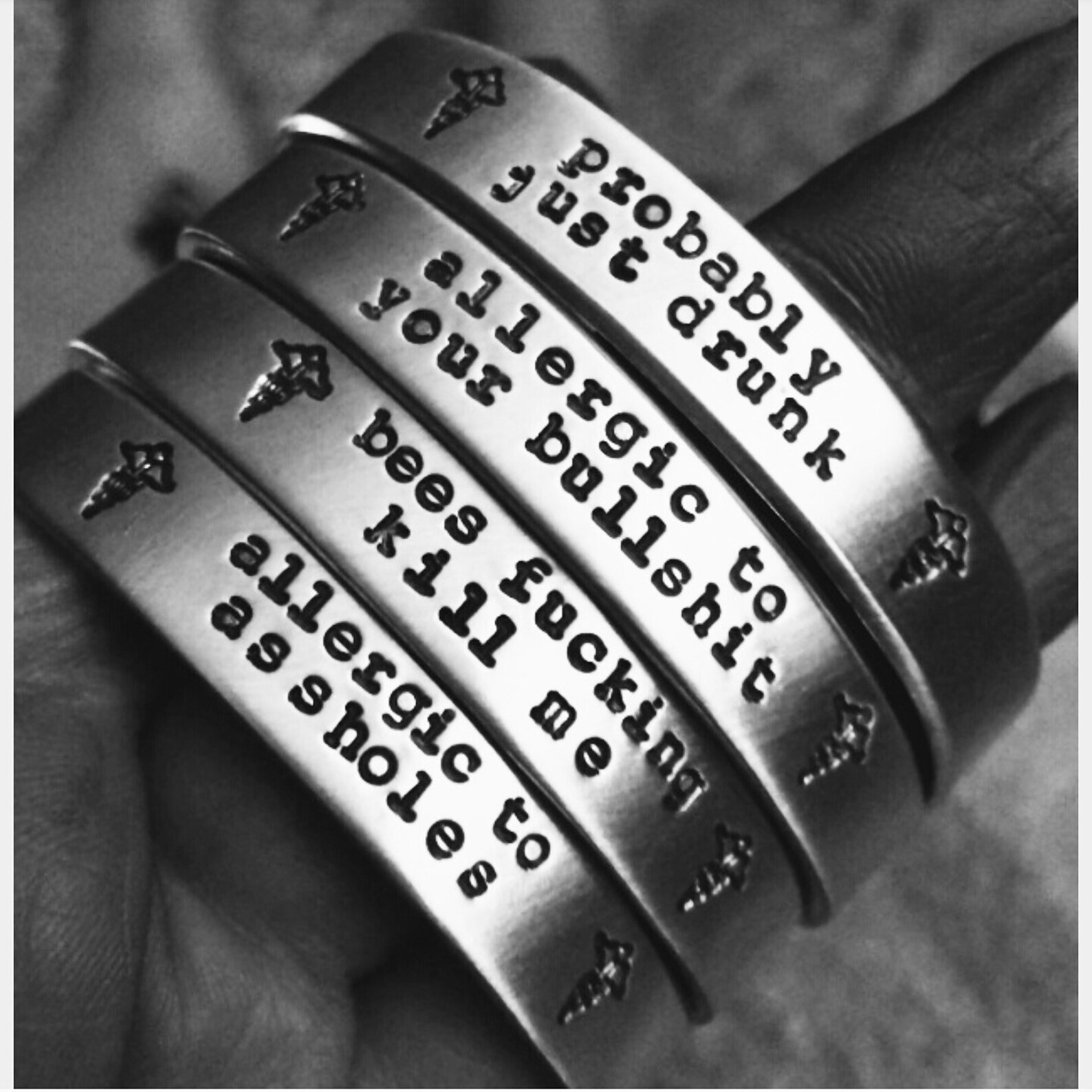 Custom Medical Alert Bracelet Allergy Bracelet Nut Allergy Etsy