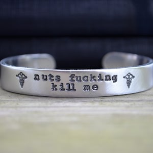 Nuts Fucking Kill Me Medical Alert Bracelet - Nut Allergy Bracelet - Funny Jewelry - Peanut Allergy - Funny Medical Alert