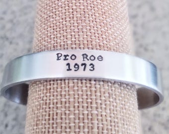 Pro Roe 1973 Bracelet . Feminist Bracelet . Women's Rights . Gifts for Feminists . Feminist Jewelry . Roe v Wade . Reproductive Rights