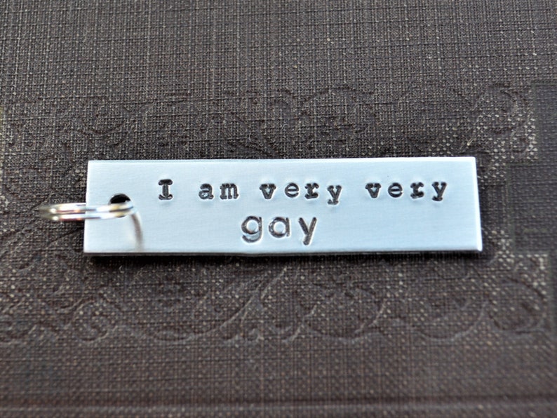 I Am Very Very Gay Keychain . Funny Keychain . Funny Girlfriend Gift . Funny Boyfriend Gift . Funny Best Friend Gift . Lesbian Keychain image 1