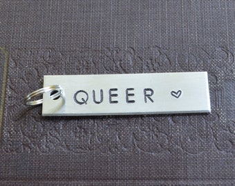 Queer Keychain . Boyfriend Gift . Girlfriend Gift . LGBTQ Keychain . LGBTQ Gift . Lesbian . Bisexual . Asexual . Transgender . Pansexual