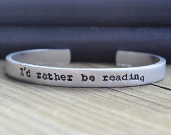 I'd Rather Be Reading Bracelet  - Reading - Gifts for Readers - Gifts for Book Lovers - Gifts for Book Worm - Gifts For Nerds - Librarians