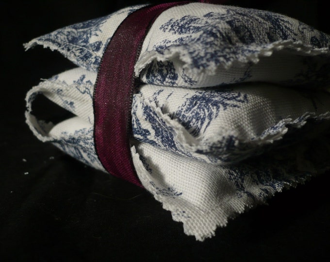 French Lavender Sachets from our 2025 Lavender Harvest, Lavender Toile Sachets. SET of THREE, Lavender Sachet Gifts