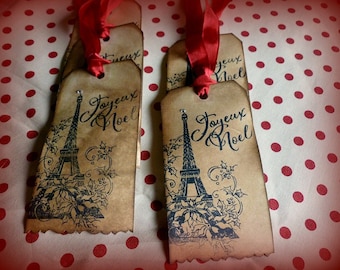 Etichetta regalo ispirata allo stile vintage francese - Set da cinque - Colore a scelta