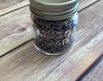Triple Cleaned Our 2022 Lavender Harvest!  Set of SIX Glass Mason Jars, Lavender Gifting Ideas