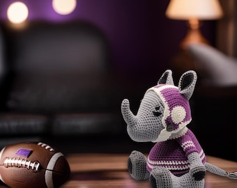 Amigurumi Rhino Crochet Pattern – Football Uniform, Plush Toy (PDF Pattern)