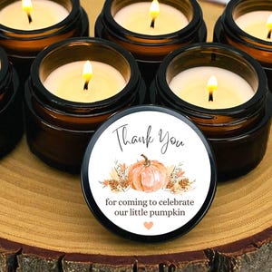 Danke Herbstkerzen-Gastgeschenke, kleine Kürbis-Babyparty, Herbst-kundenspezifische Geschenke, lose Sojakerzen, personalisierte Großverkauf-Gastgeschenke