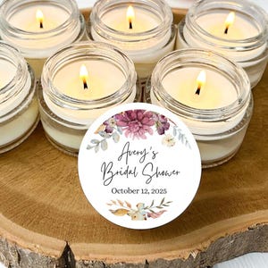 Autumn Bridal Shower Candle Favors, Custom Fall Wedding Favor Candles, Bulk Natural Soy Wax Candles, Personalized Wholesale Favors