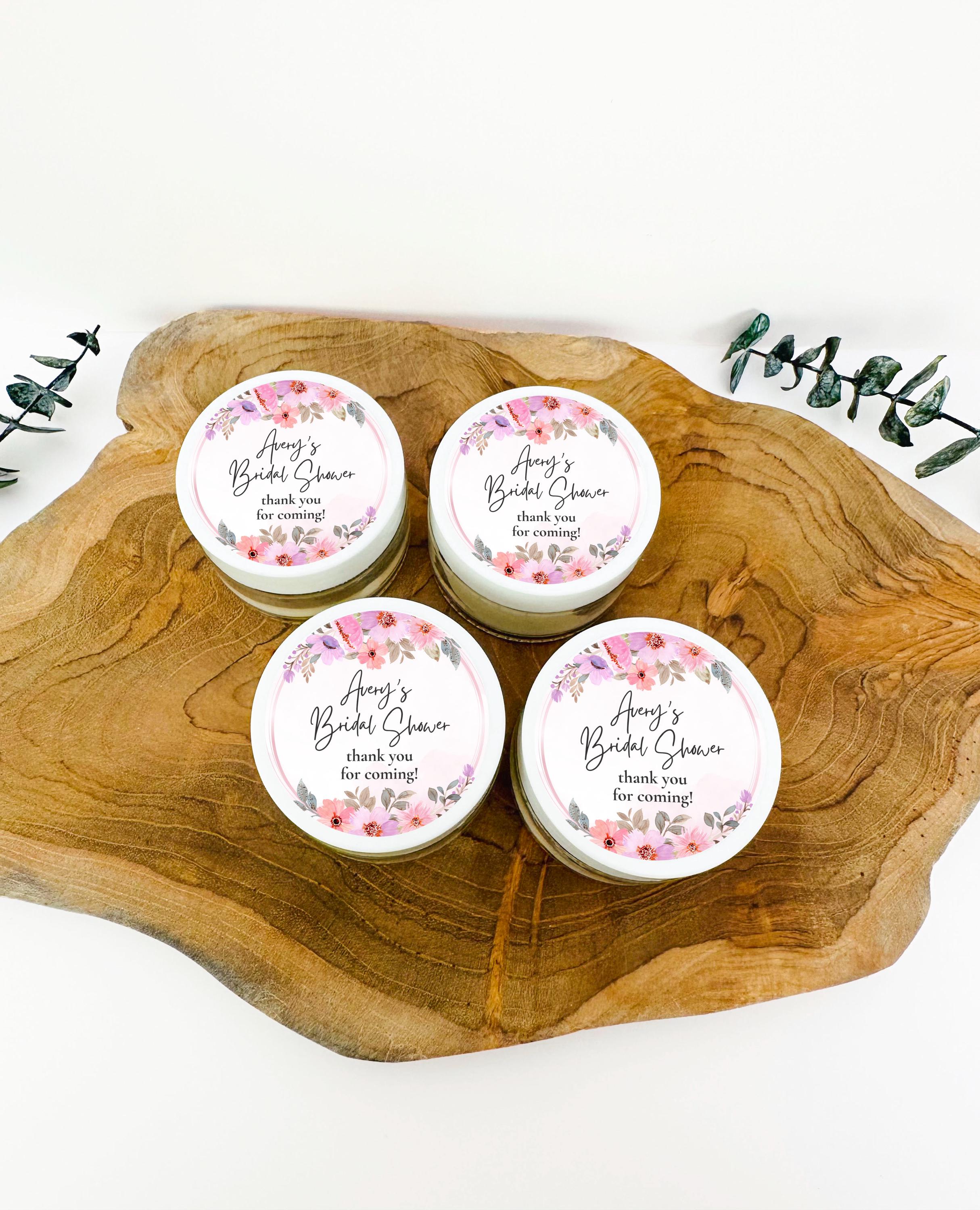 Custom Bridal Shower Floral Soy Wax Candles, Wedding Party Candle ...