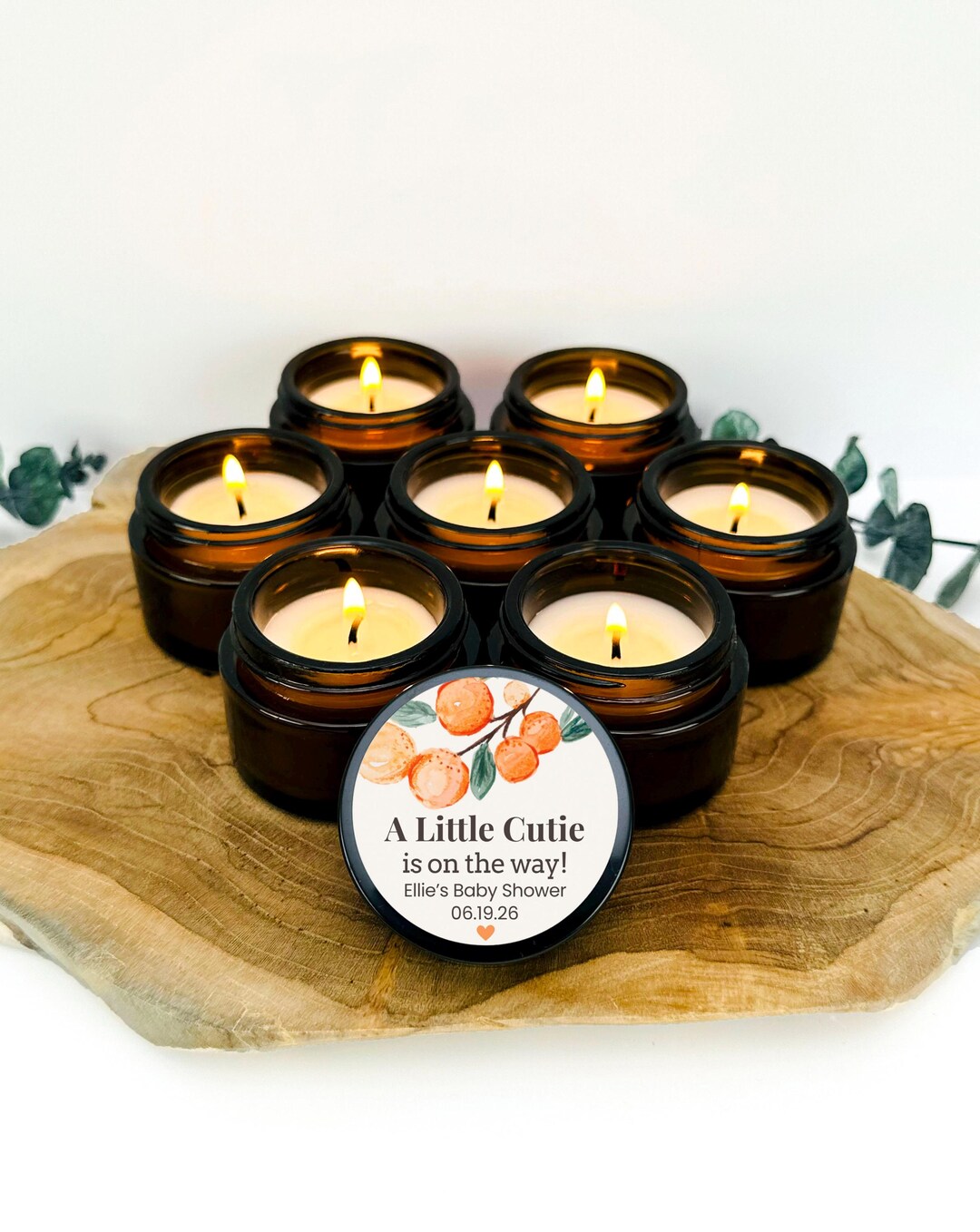 Little Cutie Citrus Baby Shower Soy Wax Favor Candles, Custom Candle ...