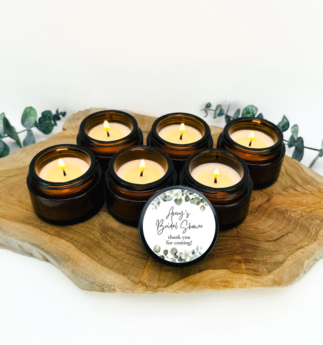 Custom Bridal Shower Floral Soy Wax Candles, Wedding Party Candle ...