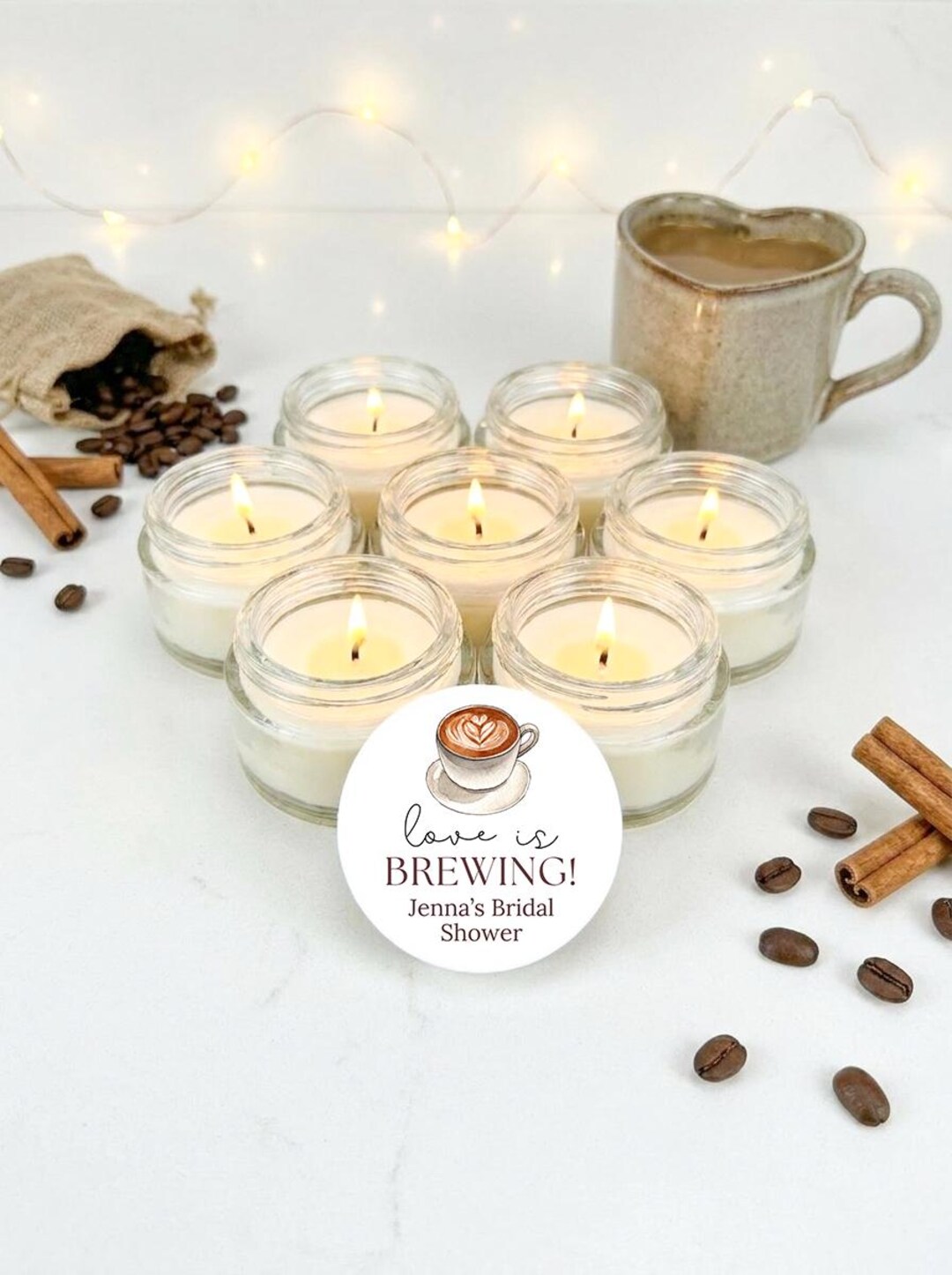 Love is Brewing Custom Personalized Wedding Bridal Shower Soy Wax ...