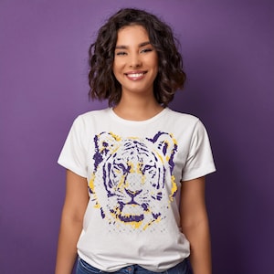 Louisiana State, Tigers, Game Day, College Football, Geaux Tigers Bella and Canva T-shirt, Football T-shirt, Unisex Tee