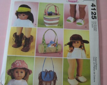 Mc Calls 4125 Gotz  Doll Assories Pattern for 18" Dolls, Hats, Shoes, Bags