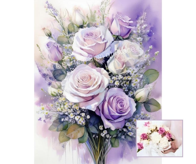 Custom Wedding Bouquet Art Personalized Art Wedding Inspired Art Flower
