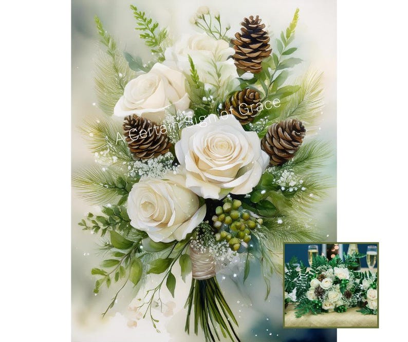 Custom Wedding Bouquet Art Personalized Art Wedding Inspired Art Flower