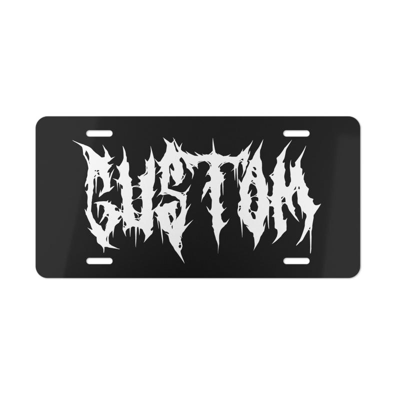 Spersonalizowana tablica rejestracyjna z motywem death metalu, spersonalizowana tablica rejestracyjna z muzyką heavy metalową, prezent z motywem heavy metalu, akcesoria samochodowe w stylu gotyckim, tablica rejestracyjna w stylu czarownicy zdjęcie 2