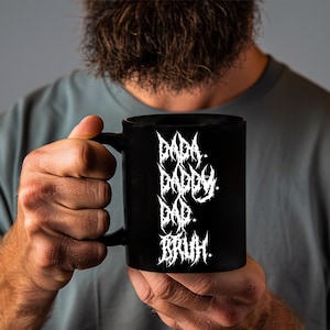 Custom Heavy Metal Mug, Black Metal Mug, Death Metal Mug, Personalized Mug, Heavy Metal Birthday, Black Mug (11oz, 15oz)