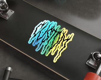 Custom Death Metal Holographic Die-cut Stickers, Heavy Metal Gifts, Heavy Metal Gift, Personalized Heavy Metal Birthday, Guitar Gift