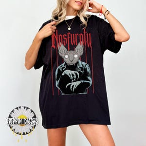 Nosferatu Graphic Tee Shirt, Nosfuratu, Vintage Goth Vampire Horror Movie Apparel, Ellen Hunter, Count Orlock T-Shirt Memorabilia Merch