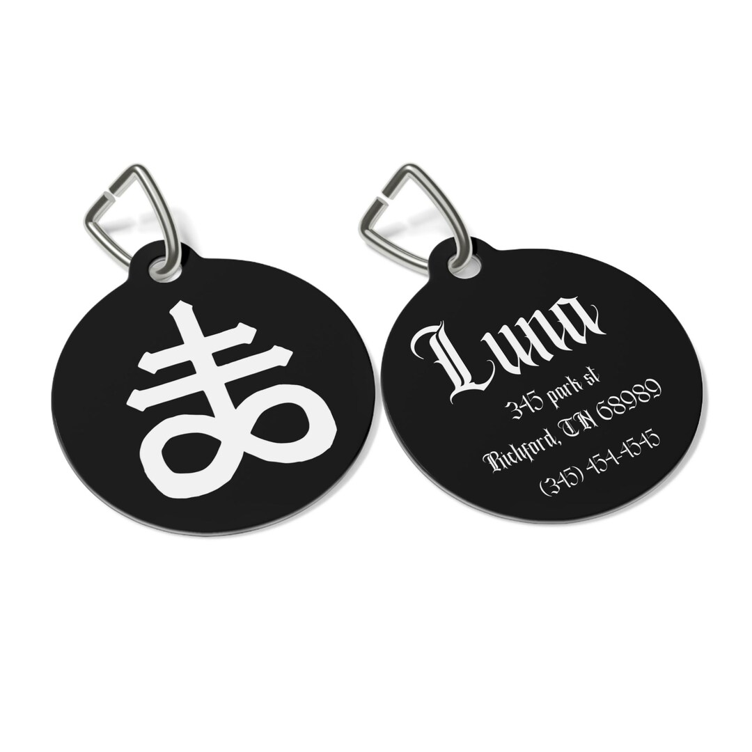 Custom Alt Pet ID Tag, Witchy Pet Tag, Pentagram, Personalized Dog Tag ...
