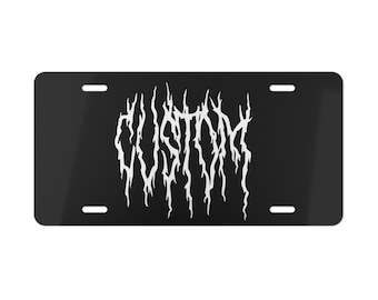 Personalizowana tablica rejestracyjna Death Metal, spersonalizowana tablica rejestracyjna Heavy Metal Music, prezent Heavy Metal, akcesoria samochodowe Goth, tablica rejestracyjna Witchy