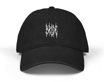 Sombrero de novia gótico de mezclilla bordado, amante del heavy metal, sombrero de novia gótico, accesorios de novia alternativos, sombrero de novia estético, regalo para novia gótica