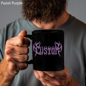 Custom Heavy Metal Mug, Black Metal Mug, Death Metal Mug, Personalized Mug, Heavy Metal Birthday, Black Mug (11oz, 15oz), Fathers Day Gift