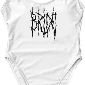 Death Metal Bride Swimsuit Personalized Bride Swimsuit Onepiece Honeymoon Swim Suit Custom Swimsuit Bachelorette Swimsuit Beach Bride Gift