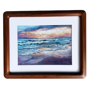 Original Pastel Painting | Beach Sunset | Framed in 8x10 Wood Frame
