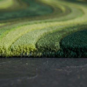 Hand Tufted Blue Abstract Rug, Modern Contour Area Rug, Luxury Wool Carpet, Artistic Wave Rug, Contemporary Statement Rug, Custom Size Rug image 18
