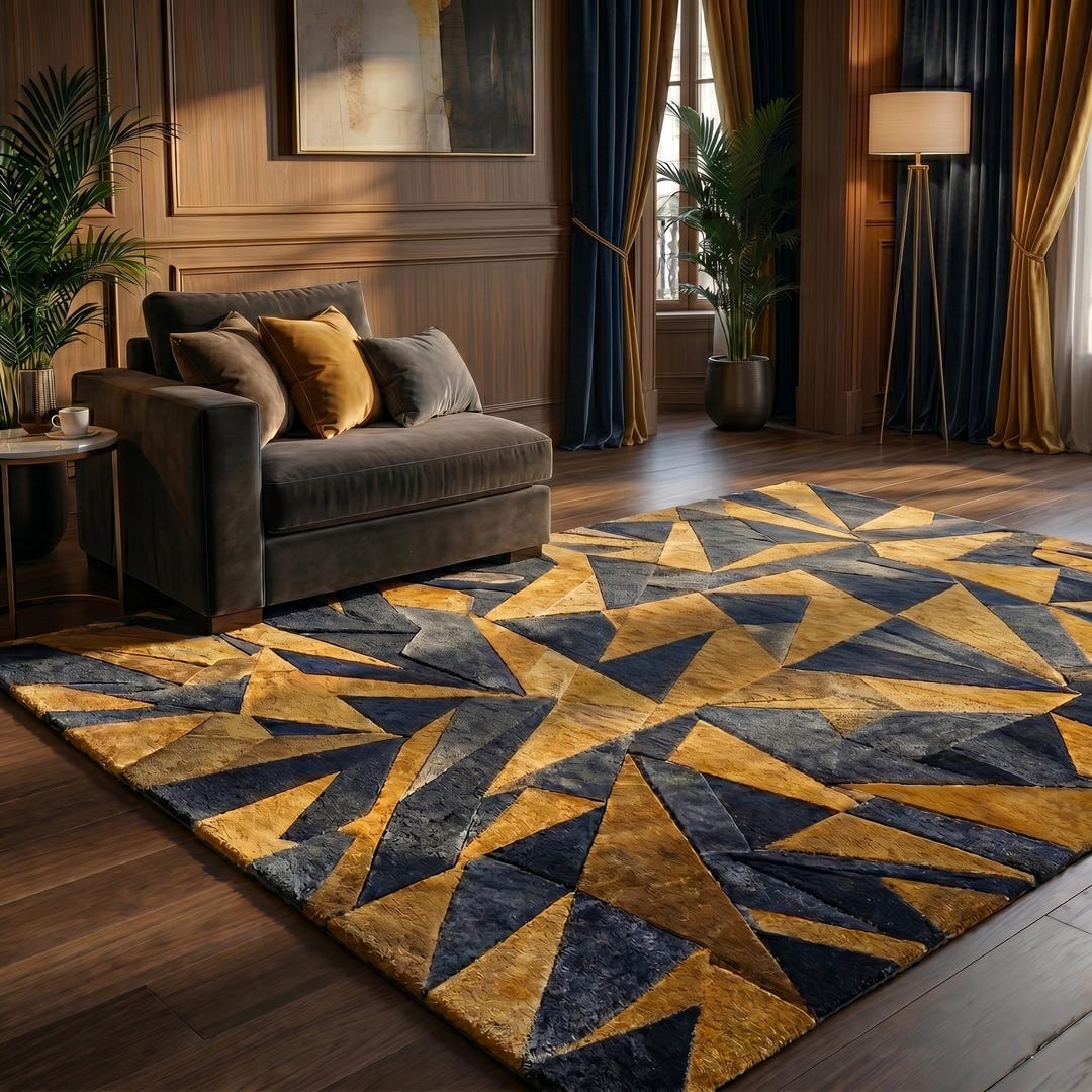 Starburst Rug Gold Hand Tufted Geometric Area Rug Charcoal and Gold Starburst Carpet ...