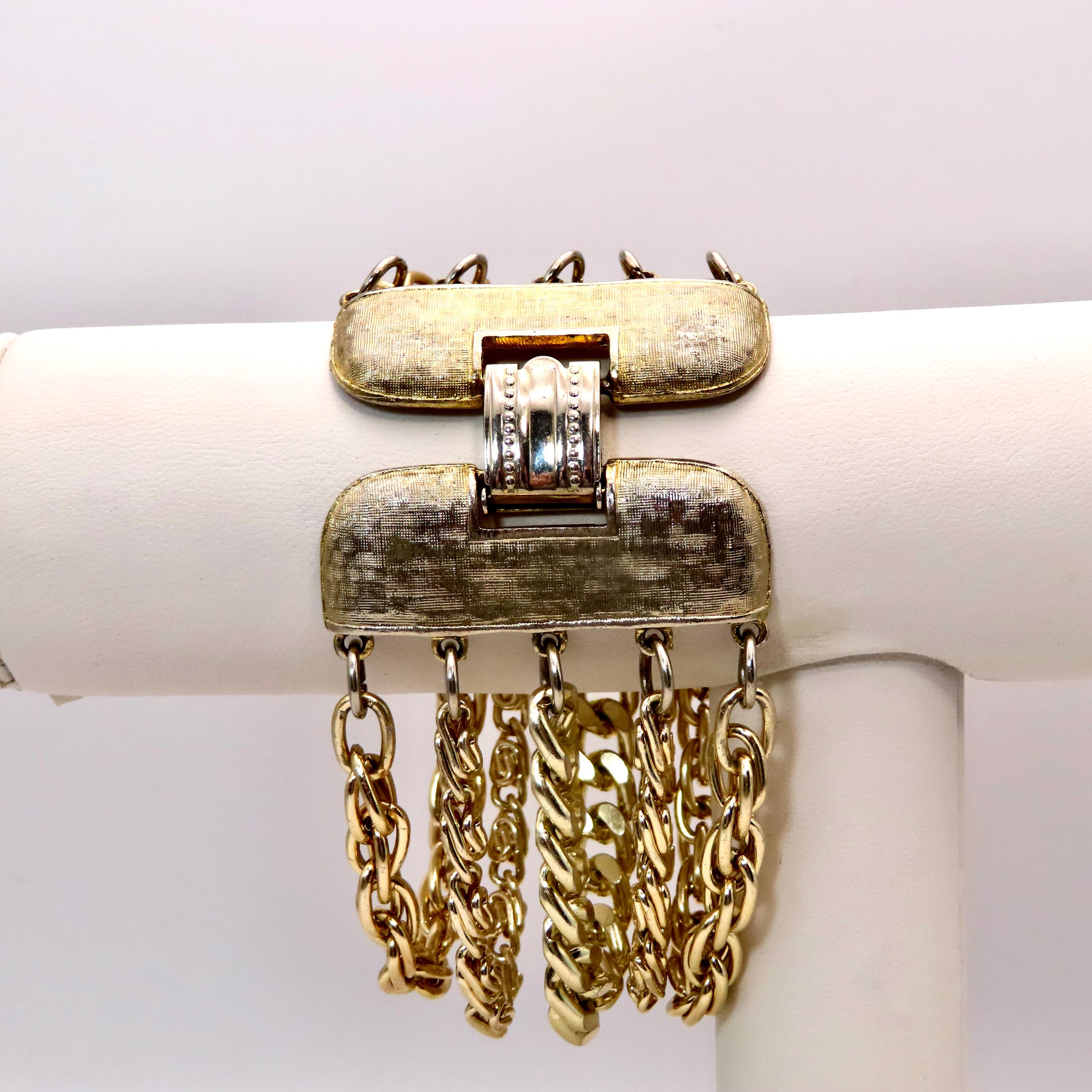Coro Bracelet Vintage 5 Chains 40s 50s Costume Jewelry Bracelet
