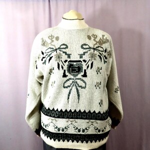 1980s Black and White Heart Sweater - Etsy
