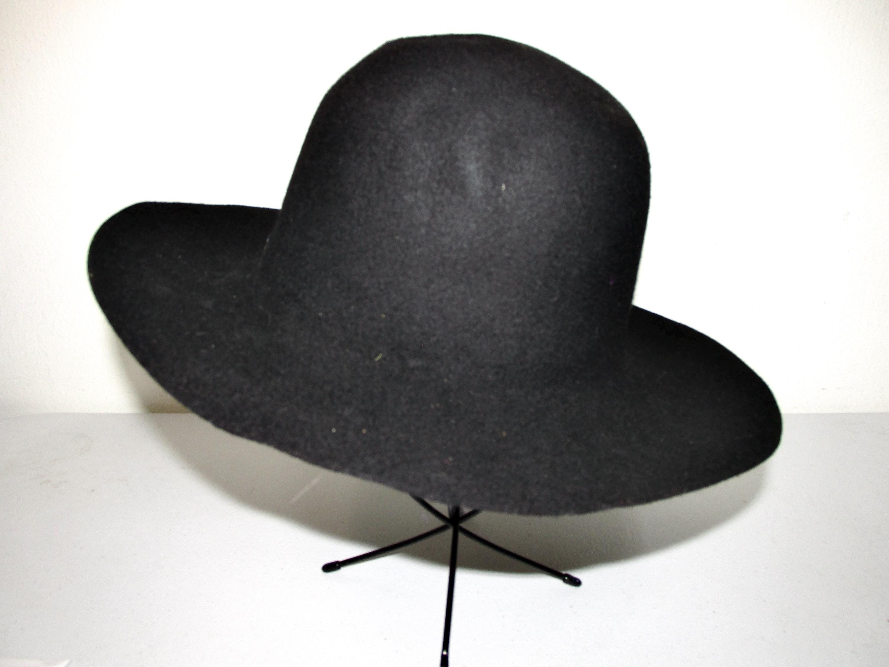 Vintage Floppy Felt Hat Black Pleasant Farmer 90s Costume Cosplay Old ...