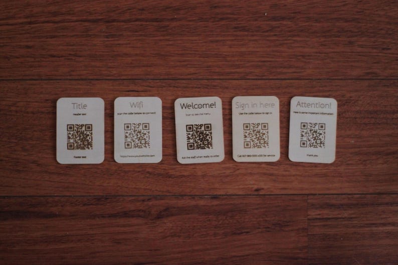 Custom Wood QR Code Cards - Laser Engraved Business Cards, Invitations ...