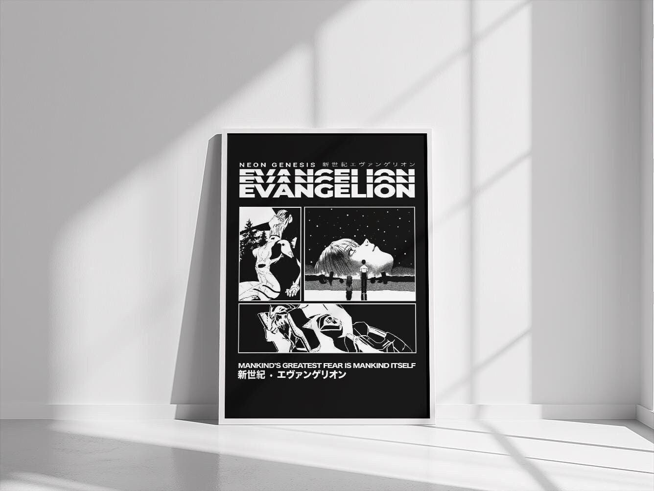 Neon Genesis Evangelion Manga Art Print EVA Printable Poster