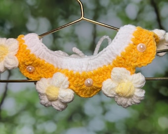 Handmade Crochet Pet Collar| Adjustable Size  For Dog Cat| Cute Collar Gift for Pet| Pet Accessories| Gifts for dog Lover| Gifts for Cat